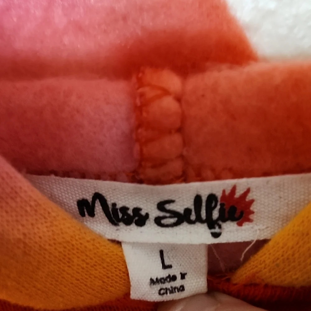 Miss Selfie Cropped Orange and Red Hoodie - Picture 3 of 9